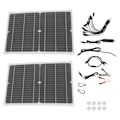 Miniatyrbilde 4 av 8: 25Wx2 solpanelsett 20V solcellepanel Nødlader for utendørsreiser og camping