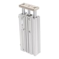 Miniatyrbillede 2 af 8: 3-stempel pneumatisk cylinder aluminiumlegering dobbeltvirkende luftcylinder styrestang SMC-type