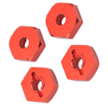 Miniatyrbilde 4 av 8: 4 ST RC Hex Nav Adapter Aluminiumlegering RC Hex Koblingsdeler for Traxxas E Revo 1/16 RC Bil Rød