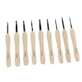 Miniatyrbilde 4 av 7: 9 ST heklepinner DIY-håndverk ergonomisk heklepinne med trehåndtak for hekleelskere for hender med leddgikt