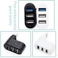 Miniatyrbild 3 av 3: Vit 3-Port USB 3.0 Hub Splitter för Bärbara Datorer