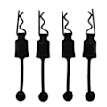 Miniatyrbild 5 av 8: 4st 1/10 RC Bilklämmor Pins Universal Car Shell Bult Spärr Clip Ersättningsmodell Bil Shell Tillbehör Svart