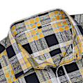 Miniatyrbillede 4 af 5: Ternet Skjorte til Mænd, Casual, Knapper, Langærmet, 3XL, Gul, Blå, Hvid