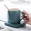 Miniatyrbild 7 av 8: Intelligent mugg varmare glasunderlägg 55 grader Celsius konstant temperatur kopp värmematta pad för att arbeta EU 220V