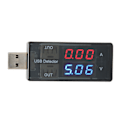 Miniatyrbilde 8 av 8: Dobbel USB-tester 1 inn 2 ut LCD Strømstyrke Spenningsmåler Multimeter for mobiltelefoner Nettbrett Bærbare datamaskiner Billadere