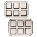Miniatyrbild 6 av 8: 2st kolstål kakform NonStick gör-det-själv söt form guld efterrätter gör formar (6 rutnät Square TG07)