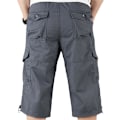Pikkukuva 3 / 4: Tummanharmaa XL Miesten 3/4 Cargo Combat Shorts Elastisilla Vyötäröllä