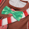 Miniatyrbild 7 av 8: Gingerbread Men Jumpsuit kostym Halloween Cosplay kostym med mask