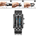 Miniatyrbild 8 av 8: Binary Matrix Blue LED Digital Watch Herr Dam Cclassic Fashionable Future Technology Binary Watch