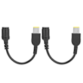 Miniatyrbilde 1 av 8: 2 stk strømkonverteringskabeladapter 5,5x2,1 mm rund til 7,9x5,5 mm firkantet for Lenovo ThinkPad X1/X240/G405