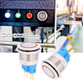 Miniatyrbillede 6 af 7: 2 stk 22 mm DC3-6V ring 6-bens reset-tryknapsswitch med IP65 beskyttelsesklasse Orange