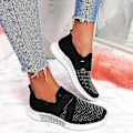 Miniatyrbilde 3 av 4: Dame Orthopediske Slip-on Plattform Mote Sneakers - Svart/Lys Rosa