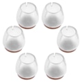 Miniatyrbillede 6 af 8: 16 stk Transparent PVC Bordstol Møbel Ben Skridsikker Fodhætte Kopper Dæksler Gulvbeskyttelse M