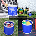Miniatyrbillede 3 af 8: Foldbar Vandspand Oxfordstof 9L Multifunktionel Foldbar Beholder til Bilstøvning Fiskeri Camping