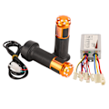 Miniatyrbillede 6 af 8: 36V 350W Aluminiumlegerings Børstet Hastighedsregulator og Lang Linje Throttle Twist Grip Sæt til Elcykel Trehjulede Cykler Motorcykler
