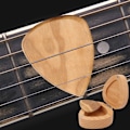 Miniatyrbillede 5 af 8: Træ Guitar Picks Etui Holder Container Plectrum Opbevaringsboks Musikalske gaver