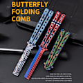 Miniatyrbillede 7 af 8: Butterfly Sword Trainer Rustfrit Stål Foldbar Øvelseskamme Træningsværktøj Kam Sværd Trainer