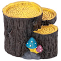 Miniatyrbillede 6 af 8: Harpiks mini stubbe form skjulehul Træhule kunstige akvarieplanter Ornament til beskyttelse