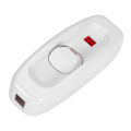 Miniatyrbillede 5 af 8: AC 250V 10A Inline Tænd/Sluk Bordlampe Ledningskontakt med LED-indikator Hvid