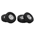 Pikkukuva 4 / 8: 4 kpl 55 mm eturenkaat ja takarenkaat sekä 24 reiän vanteet Axial SCX24 1/24 RC-autolle, hopea