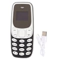 Miniatyrbillede 1 af 8: Verdens Mindste Telefon Håndfri Bluetooth Dialer Dobbelt SIM-kort Ulåst GSM 2 i 1 Mini Mobiltelefon Sort