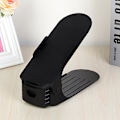Miniatyrbillede 7 af 8: 10 ST 3-trins Justerbar Skoorganizer Plast Tyk Dobbeltlags Skoorganizer DIY Innovativ Skostativ Sort