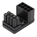 Miniatyrbilde 1 av 8: 180 graders vinklet adapter fastloddet 8-pins hunn til 8-pins hann-adapter med isolasjonsdeksel for stasjonære grafikkort (PH38A+ 1 STK)
