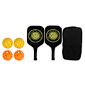 Miniatyrbild 1 av 8: Pickleball Racket Set 2 Rackets 4 Bollar Lättvikts Kolfiber Pickleball Racket för Inomhus Utomhus Svart Gul