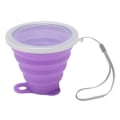 Miniatyrbilde 1 av 7: Sammenleggbar vannflaske 270 ml matkvalitet silikon Liten bærbar sammenleggbar campingkopp med lokk for reisekontor utendørs lilla