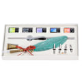 Miniatyrbild 2 av 8: Kalligrafi Pen Set Glas Bläck Fjäder Reservoarpenna med utbytbar spets Skrivande presentförpackning SP118043 Pearlescent Mörkgrön