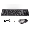 Miniatyrbillede 1 af 8: Trådløst tastatur og mus 2,4 GHz genopladeligt tastatur og muskombination til bærbar computer