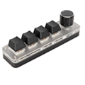 Miniatyrbilde 3 av 8: USB Mini 4-knapps tastatur med ratt Blå switch RGB-bakgrunnsbelysning Dual Mode-tilkobling DIY Programmerbar Makro Mekanisk Tastatur