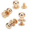 Miniatyrbillede 8 af 8: 20 stk 9 x 8 mm gør-det-selv kobbernitter rundt hoved Nippel spikkasse Sko Tilbehør til læder Guld 9 x 8 mm