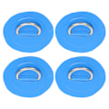 Miniatyrbillede 6 af 8: 4 stk. PVC Patch Elastisk Reb Sæt D-Ring Patch Bungee Cord Sæt Rustfrit Stål D-Ring PadBlå