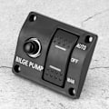 Miniatyrbillede 6 af 8: 3-vejs lænsepumpbryderpanel Auto Off Manuel 12V 24V med LED-indikator Indbygget 15A afbryder