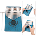 Miniatyrbilde 8 av 8: Kalimba tumpiano mahogni liten bærbar 17-tangenter for nybegynnermusikinstrumenter LTK17S(blå)