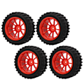 Miniatyrbilde 8 av 8: 4 stk RC-dekk 1/10 RC-bil RC-dekk RC-tilbehør for HSP 94111 94188 94108 Rouge