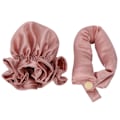 Miniatyrbilde 1 av 8: Kvinner Varmefri Hårcurlere Hodebånd Bærbar Satin Sov i Hårcurlere Hodebånd Dusty Rose