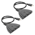 Miniatyrbillede 4 af 8: 2 stk. HDMI Splitter 3 Port 4Kx2K Multifunktionel Hub Box Switcher til LCD HD TV