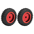 Pikkukuva 2 / 8: D12005 52mm RC auton renkaat Kumi Alumiiniseos Liukumattomat renkaat WPL D12 1/10 RC kuorma-autolle (Punainen R)