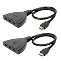 Miniatyrbillede 5 af 8: 2 stk. HDMI Splitter 3 Port 4Kx2K Multifunktionel Hub Box Switcher til LCD HD TV