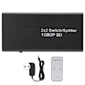 Miniatyrbillede 1 af 8: 2 x 2 HDMI Distributor Understøtter 1080P Computer Spillemaskine til Visning af Billede Output 100‑240VEU