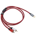 Miniatyrbillede 2 af 8: Guld Plating TypeC Han til 2RCA Han Audio Kabel til Mobiltelefon Tablet Laptop (1m)