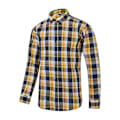 Miniatyrbillede 2 af 5: Ternet Skjorte til Mænd, Casual, Knapper, Langærmet, 3XL, Gul, Blå, Hvid