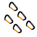 Miniatyrbillede 4 af 8: 5 stk. Klatrekarabiner i Aluminium Legering 12KN (2697 Lbs) Heavy Duty D-Ring Karabiner Klips til Camping Vandreture Udendørs Sort Guld