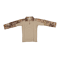 Pikkukuva 1 / 8: Combat-paita pitkähihainen vetoketjullinen unisex puuvilla polyesteri hengittävä kyynärpääsuojilla olkapäätaskuilla taisteluvaatteet cosplaylle ruskea python-printti L