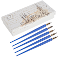 Miniatyrbilde 1 av 8: Trefylt Dip Pen Hjemmekontor Kunstmaling Kalligrafi Reservoarpennsett Gave Royalblue Tynn Langt Håndtak