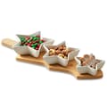 Porcelain Bowls with Bamboo Tray - 4-Piece Set 610