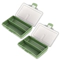 Miniatyrbilde 8 av 8: 2 stk Fiskekrok Agnsboks Mini PP Oppbevaringsboks Etui for Fiskeutstyr Tilbehør 2 Rom