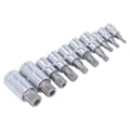Pikkukuva 5 / 8: 10 kpl Triple Square Spline Bit Sockel M4 - M18 1/4in 3/8in 1/2in Drive CR V Bit Sockel Set säilytyslaatikolla